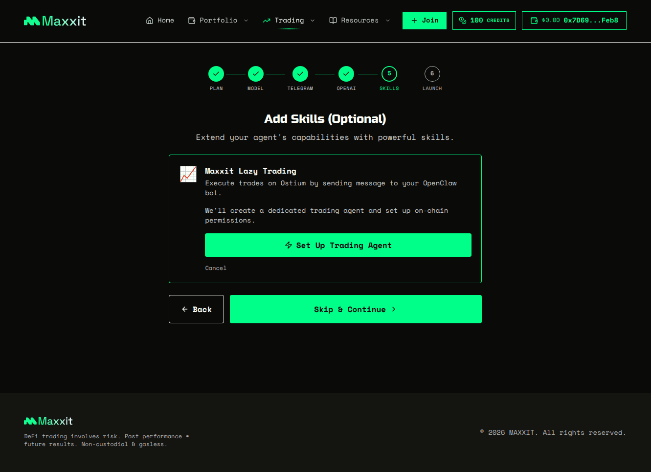 Set Up Trading Agent